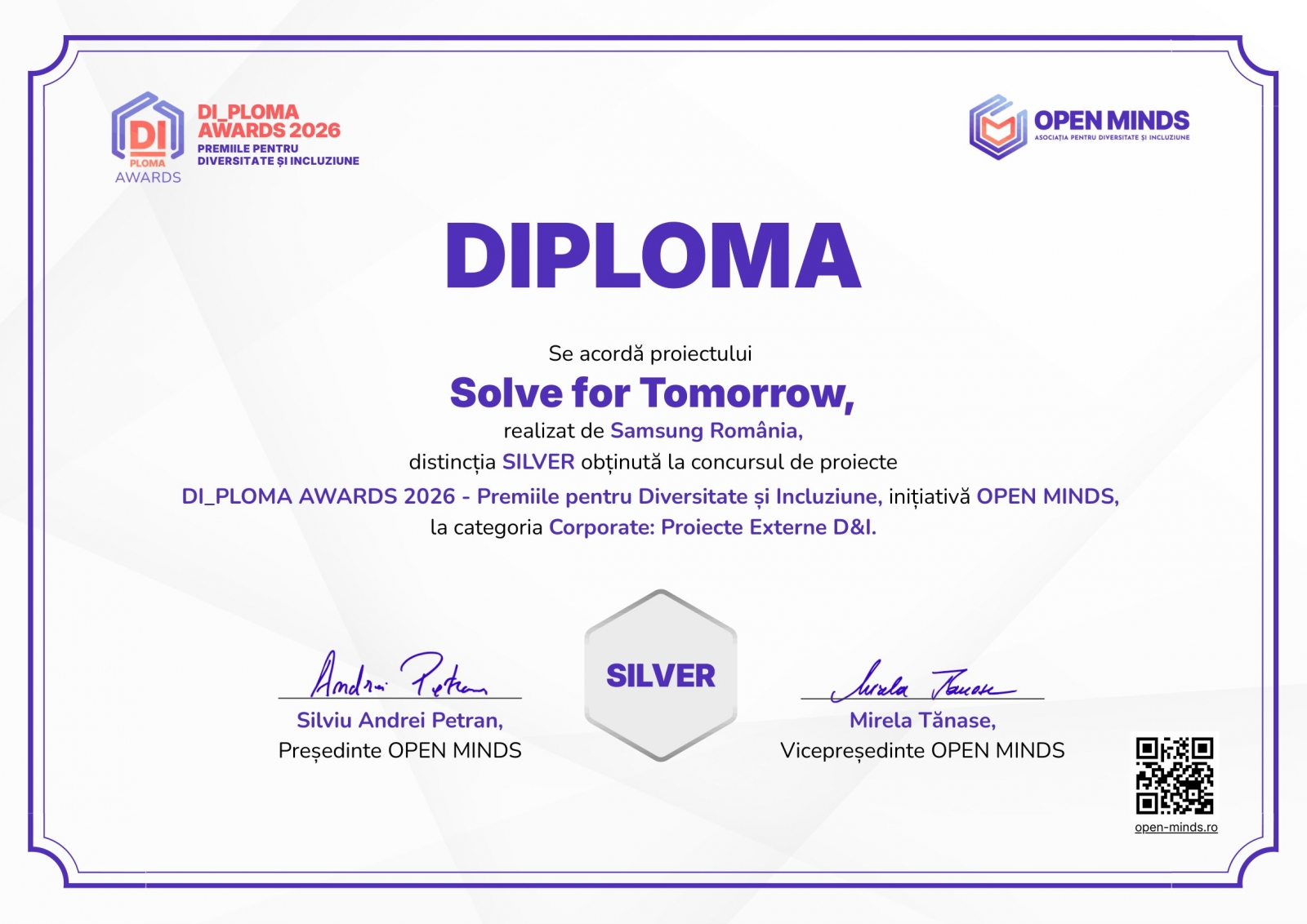 Samsung România câștigă Silver la DI_PLOMA AWARDS 2026 cu programul educațional Solve for Tomorrow – ediția premiată a atras 419 proiecte