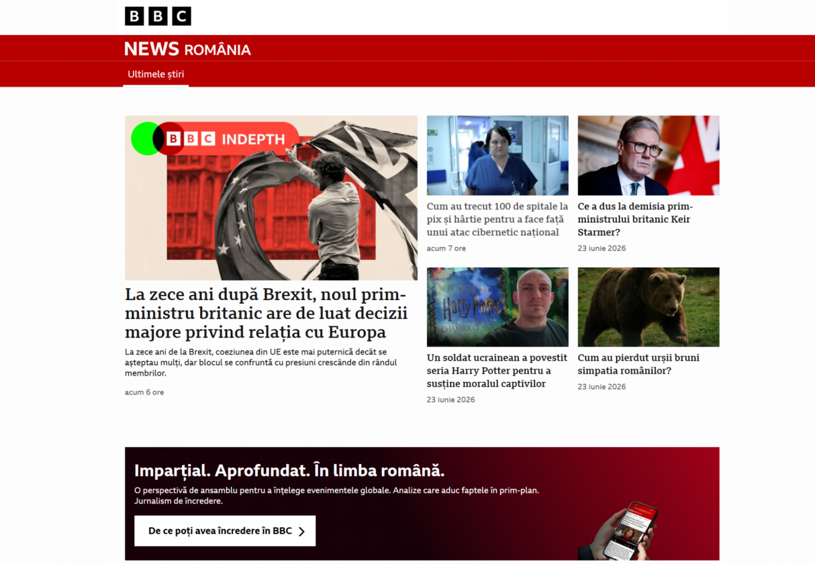 BBC News România s-a lansat oficial pe 23 iunie 2026