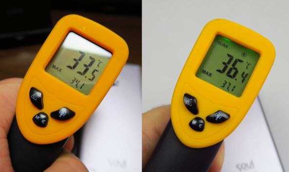 Am făcut şi un test de temperatură, atingând 37.1 grade Celsius după ce am jucat Riptide GP2 timp de 15 minute şi 34.1 grade Celsius după benchmark-ul GFXBench