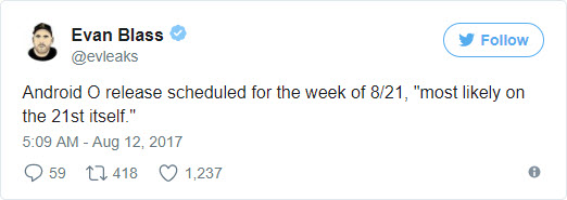 Android O va debuta în săptămâna ce include ziua de 21 august