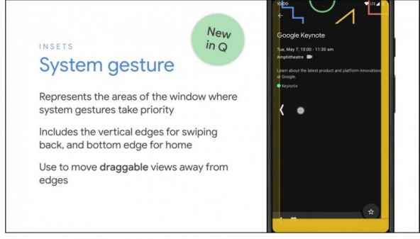 Android 10, navigare prin gesturi