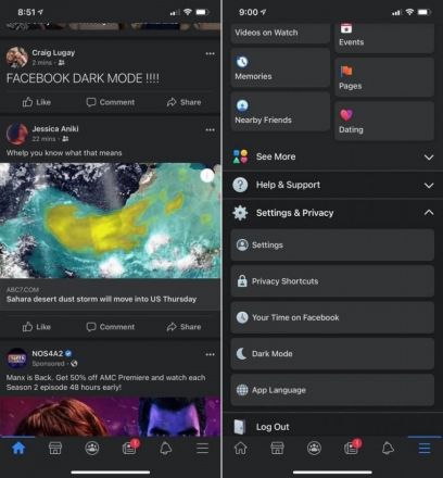 Facebook Dark Mode