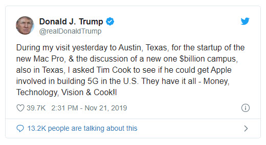 Încă un episod din "Donald Trump vs. tehnologie" are loc în această săptămână. După ce Trump a cerut grăbirea implementării 6G la început de an, acum Președintele SUA îi cere lui Tim Cook să construiască reţelele 5G.