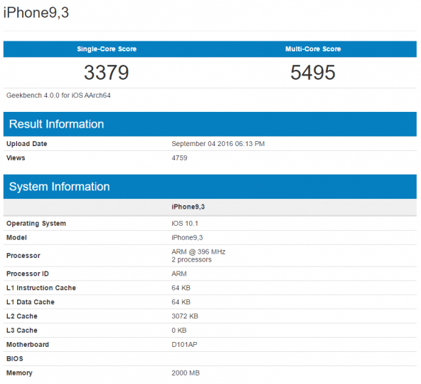 iPhone 7 Plus îşi face apariţia în benchmark-ul GeekBench, iar Apple A10 pare să fie un CPU foarte puternic