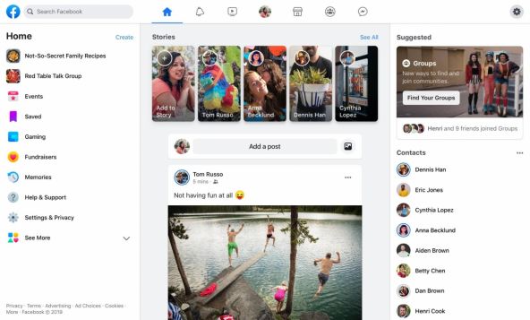 Facebook îşi schimbă radical designul, pune accent mai mare pe Grupuri, Stories, design curat