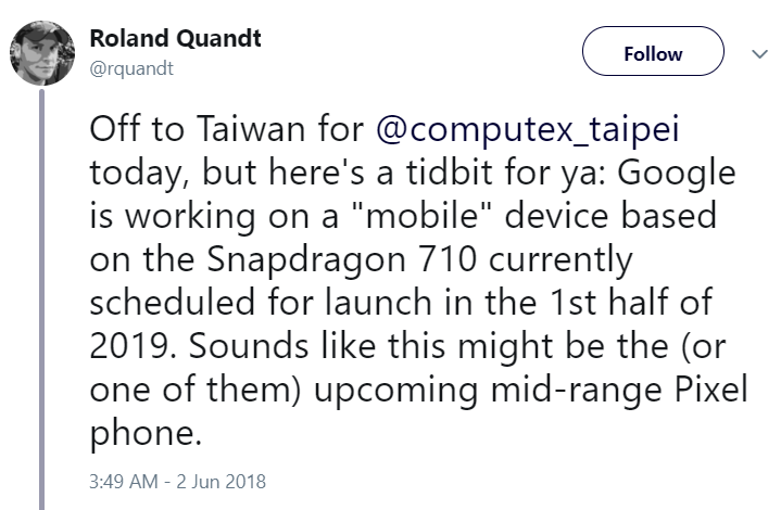 Google pregăteşte şi un telefon Pixel midrange cu procesor Snapdragon 710; Iată când ar putea sosi