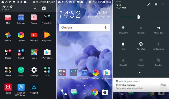 Interfata grafica HTC U Ultra