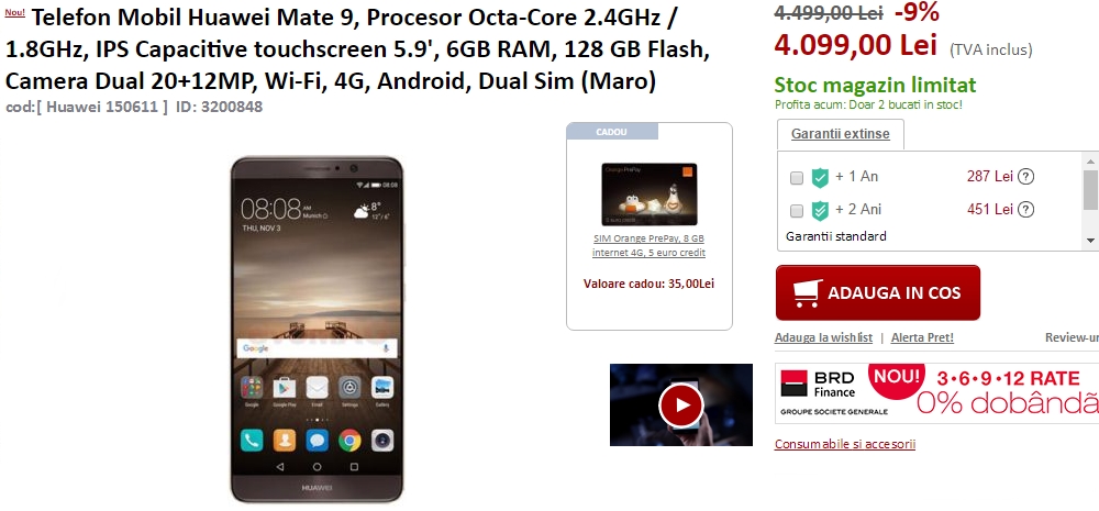 Huawei Mate 9 - 6 GB RAM