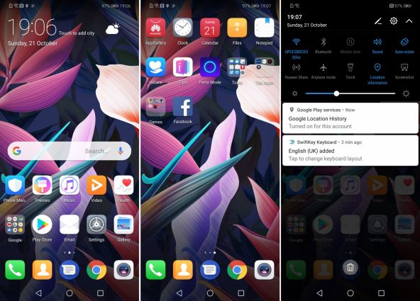 Interfata grafica Huawei Mate 20 Lite