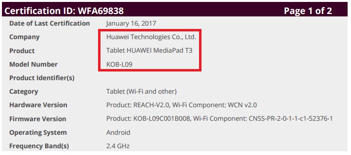 Huawei MediaPad T3