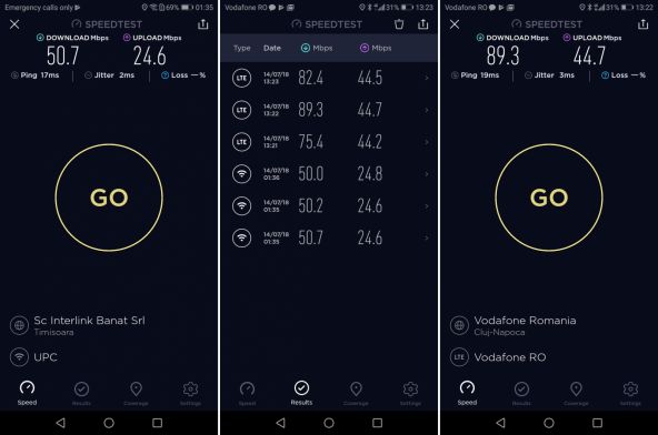 Speedtest Ookla Huawei Y7 Prime (2018)