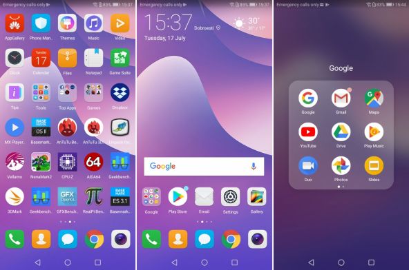 Interfata grafica Huawei Y7 Prime (2018)