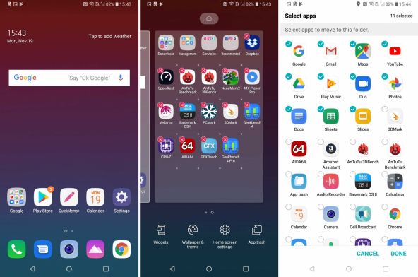 Interfata grafica LG Q7 (screenshots)