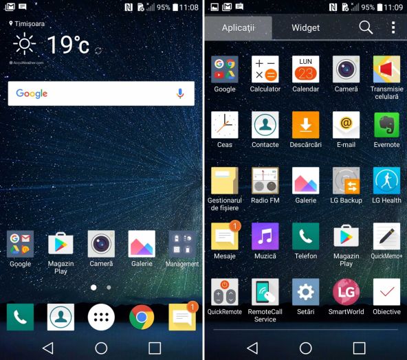 Interfata grafica LG V10