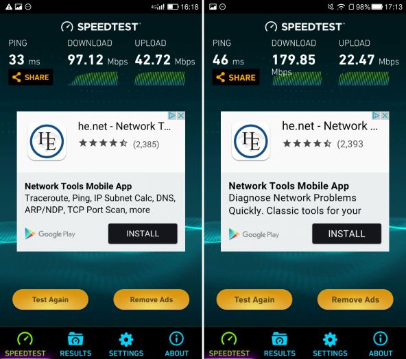 LeEco Le Max 2 OKLA Speedtest