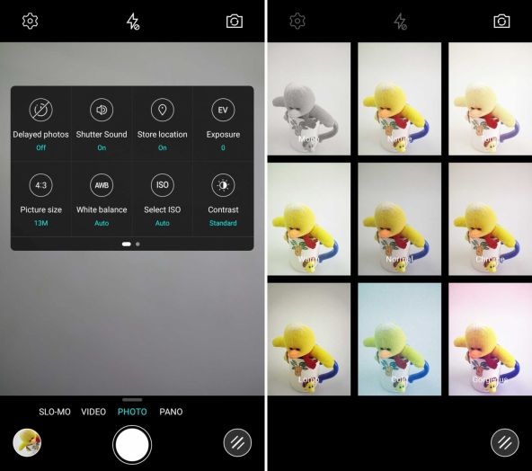 Interfata grafica a camerei lui LeTV 1S