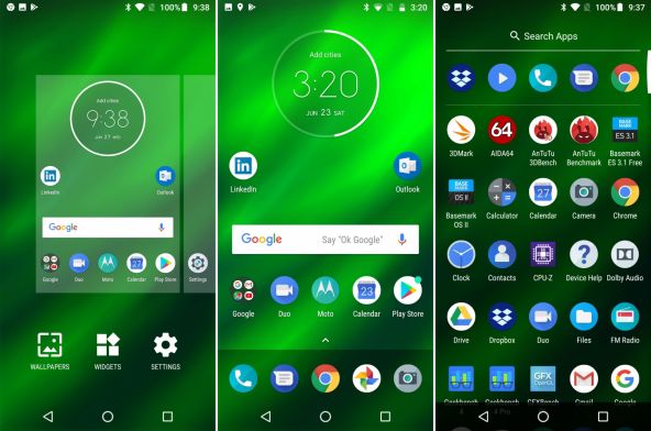 Interfață grafică Motorola Moto G6 Plus