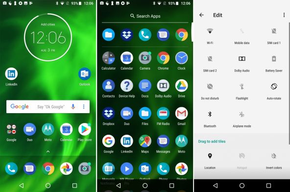Interfata grafica Motorola Moto G6