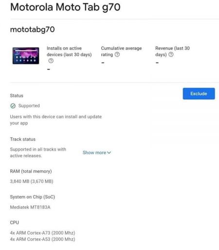 Moto Tab G70
