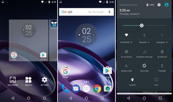 Interfață grafică Motorola Moto Z, capturi de ecran