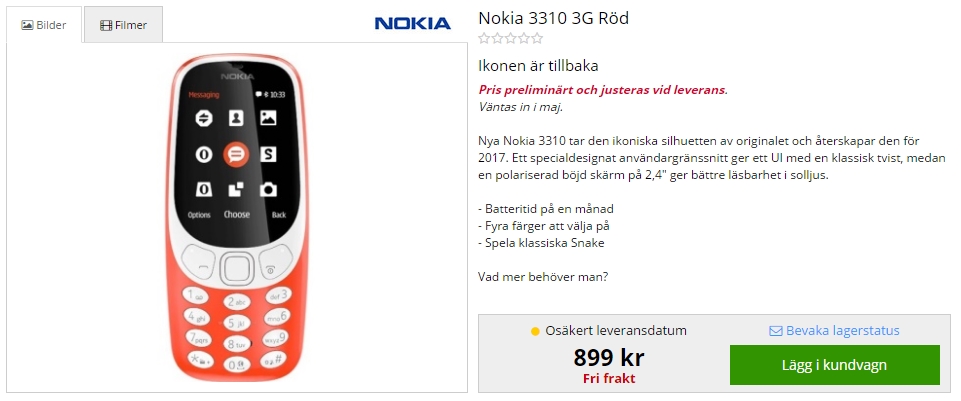 Nokia 3310 2017