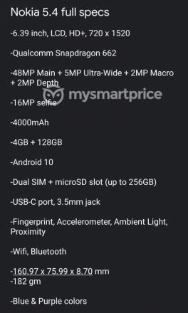 Nokia 5.4