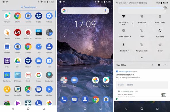 Interfata grafica Nokia 7 Plus