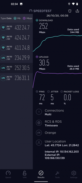 Speedtest Nokia 8.3 5G
