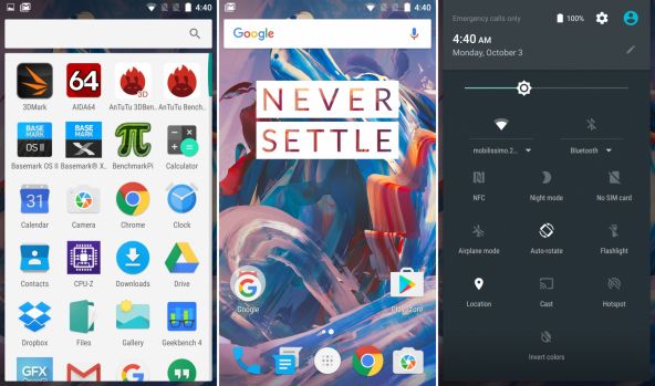 Interfata grafica OnePlus 3