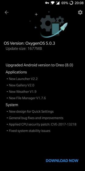OnePlus 5T începe să primească actualizarea la Android 8.0 Oreo prin OxygenOS 5.0.2 (Changelog)