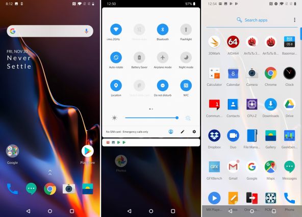 OnePlus 6T, interfață grafică (Oxigen OS)