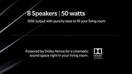Televizorul OnePlus TV va face sufrageria să bubuie cu 8 difuzoare la bord, care "scot" sunet de 50 watt