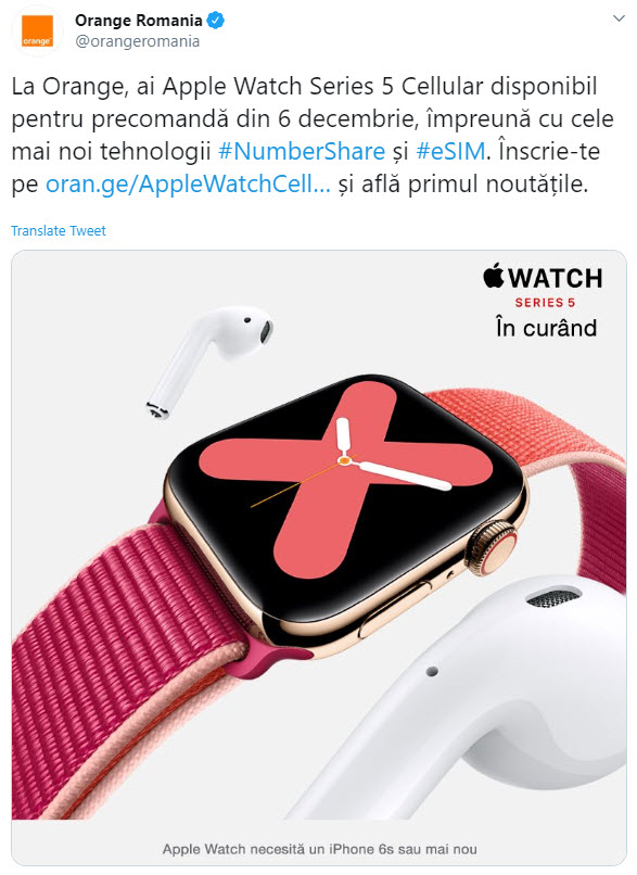esim apple watch orange
