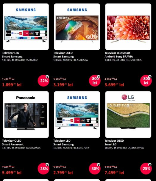 Smart TV-uri la reducere in oferta eMAG de Black Friday