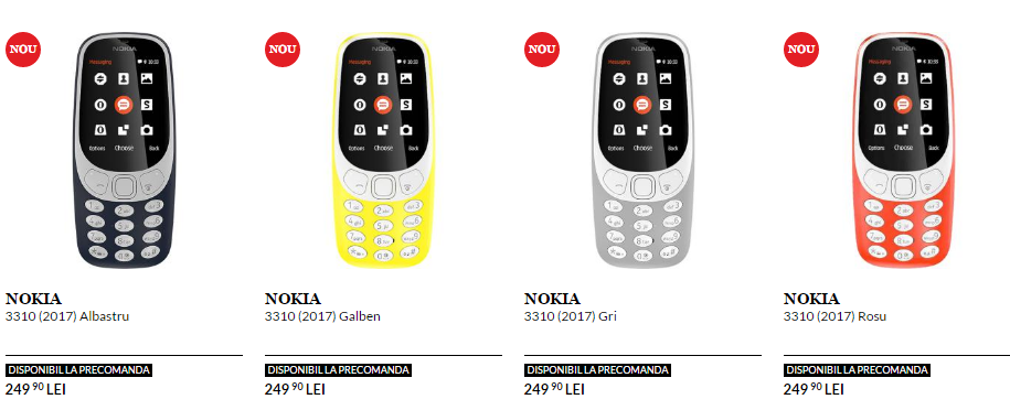 Nokia 3310 (2017) pret in Romania
