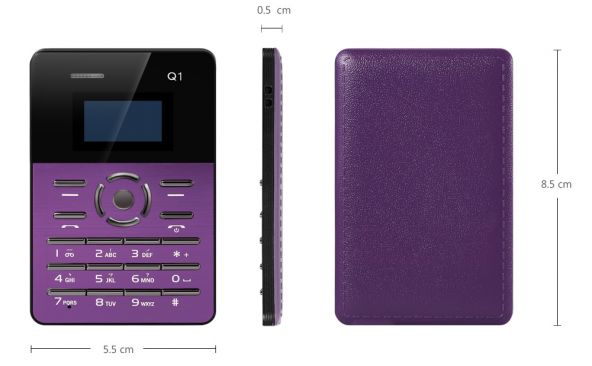 AIEK Q1 Ultra-thin Card Phone  -  PURPLE