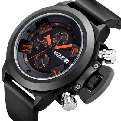 MEGIR 2002 Male Quartz Watch - BLACK