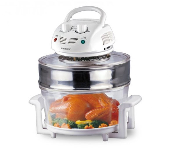 Cuptor cu convecţie Beper 90.880 1400W 18L Oprire automată Termostat reglabil Alb 90.880