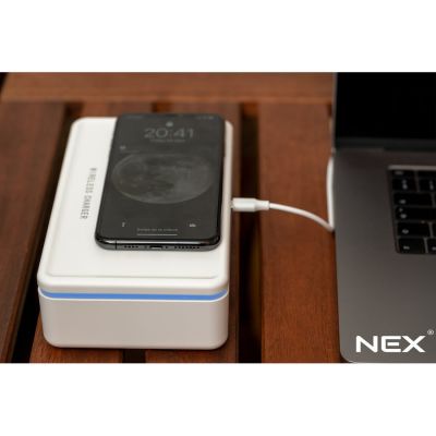 Incarcator wireless 2 in 1 alb nex