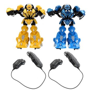 Set Roboţi de luptă cu telecomanda M-Toys, Galben/Albastru