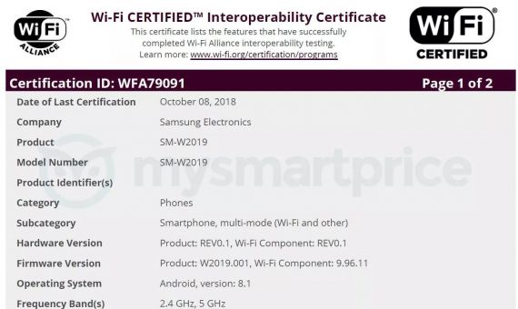 Samsung W2019