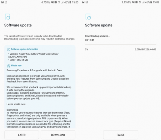 Galaxy A5 2017 Oreo