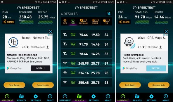Speedtest Samsung Galaxy A5 (2017)