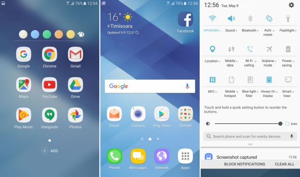 Interfata grafica Samsung Galaxy A5 (2017)