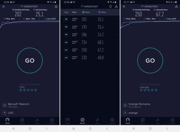 Speedtest Samsung Galaxy A70