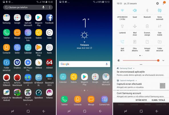 Interfata grafica Samsung Galaxy A8 (2018)