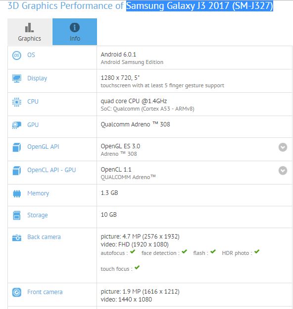 Samsung Galaxy J3 2017