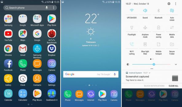 Interfata grafica Samsung Galaxy J5 (2017)