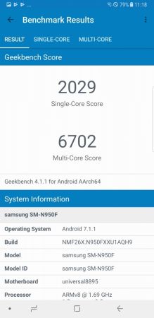 Note 8 Geekbench 4