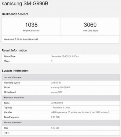 Galaxy S21 Benchmark